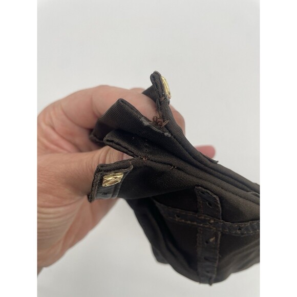 VTG 80s Leather Black Nylon Spandex Gloves Stretch Winter Driving Finale OS - Picture 9 of 9